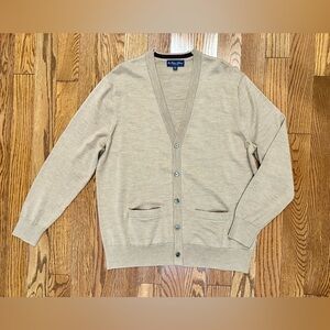 Brooks Brothers Men’s Light Beige V-Neck Button Cardigan